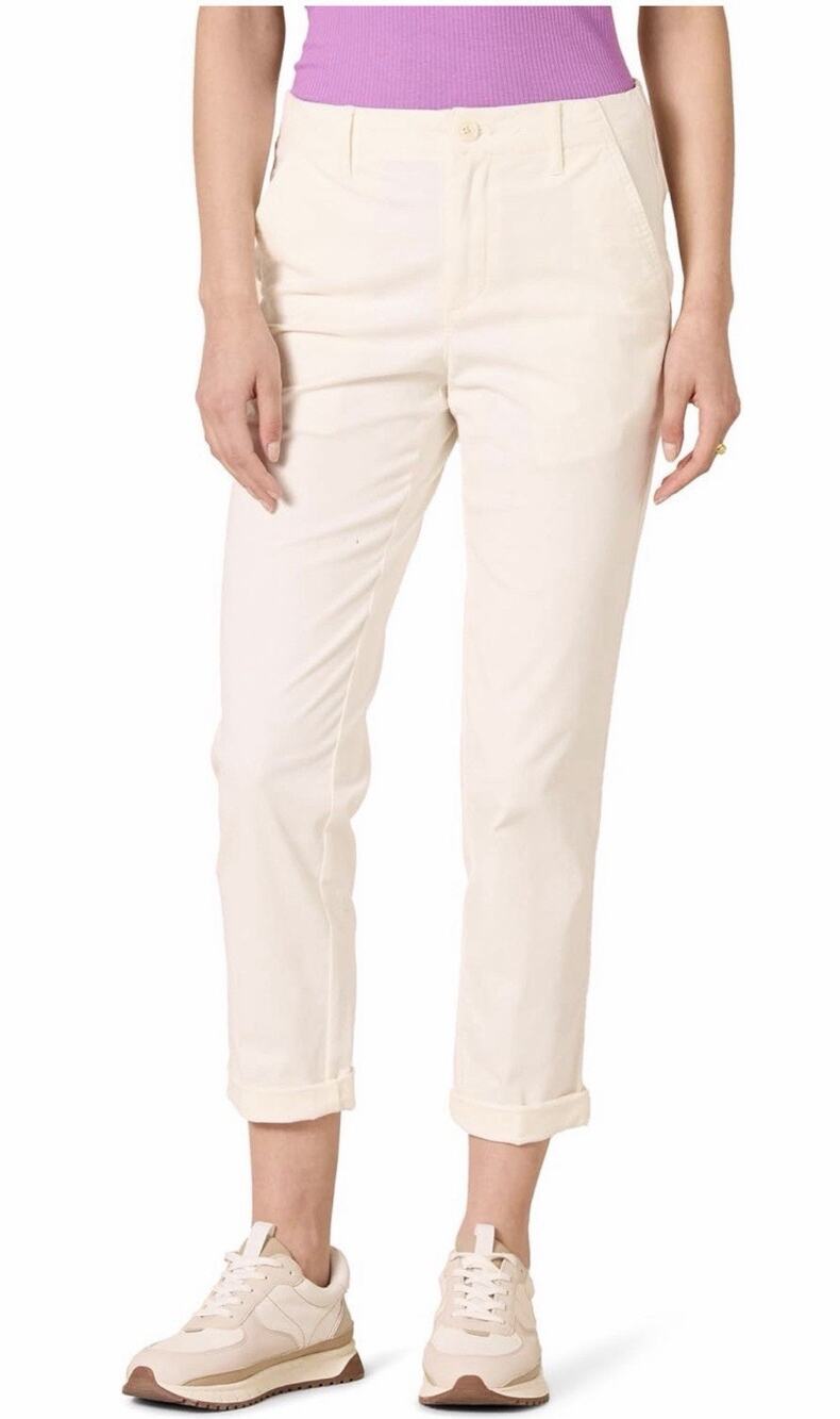 Amazon Essential High-Rise Regular-Fit Ankle Tapered-Leg Khaki Pant Women’s 2